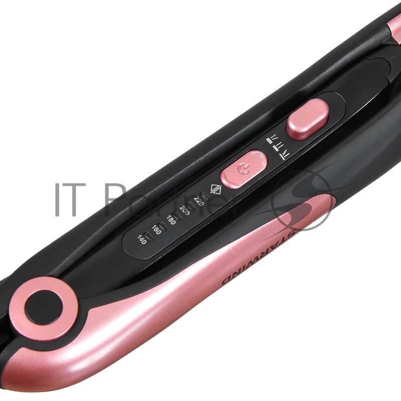 Выпрямитель Starwind SHC 7050 55Вт черный/розовое золото (макс.темп.:220С)