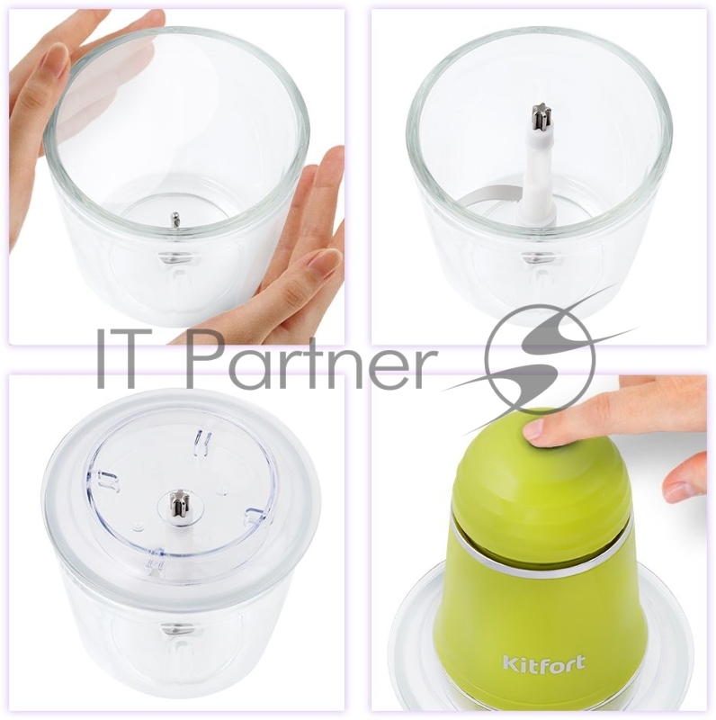 Измельчитель электрический Kitfort КТ-3016-2 0.5л. 200Вт салатовый