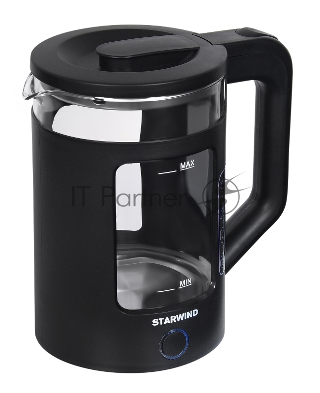 Чайник электрический Starwind SKG2061 1.5л. 1500Вт черный (корпус: стекло)