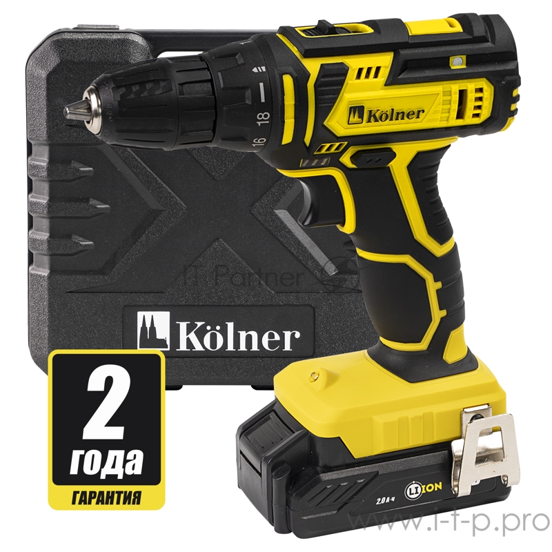 Дрель-шуруповерт аккумуляторная Kolner KCD 20-2LC