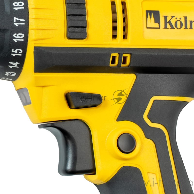 Дрель ударная электрическая Kolner KED 300V 300 Вт, 0- 800 об/мин, быстрозажимной двухмуфтовый патрон 0,8-10 мм, максимальный крутящий момент 14Нм, число ступеней крутящего момента 20+1