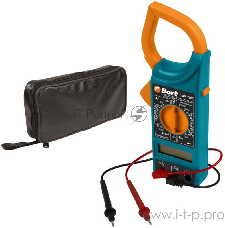 Мультитестер аккумуляторный Bort BMM-750C (93411300) Диапазон измерений постоянного напряжения 0-1000 Диапазон измерений переменного напряжения 0-750 Диапазон измерений переменного тока 0-1000 Диапазон сопротивления 0-200 KΩ Температурный режим 1