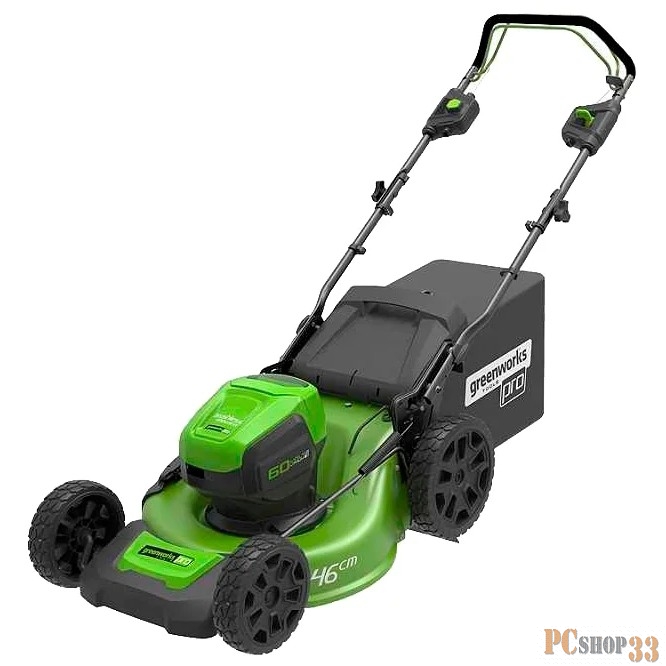 Газонокосилка аккумуляторная GREENWORKS GD60LM46SPK4 (2502907UB) 60V 46см самоход.бесщет. АКБ и ЗУ