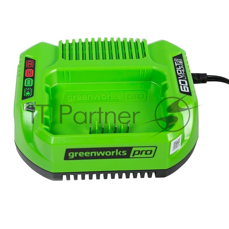 Зарядное устройство GreenWorks 60V (2932007)Зарядное устройство Greenworks (модель ) - используется для заряда аккумуляторных батарей Гринворкс 60 вольт на 2 А/ч, 4 А/ч и 6 А/ч. Время зарядки данных аккумуляторов составляет: 2 А/ч = 60 минут 4 А/