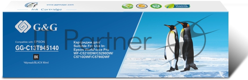 Картридж струйный G&G GG-C13T945140 черный (90мл) для Epson WorkForce Pro WF-C5290DW/C5790DW