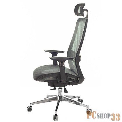 Кресло руководителя Бюрократ 821 черный сетка с подголов. крестовина алюминий