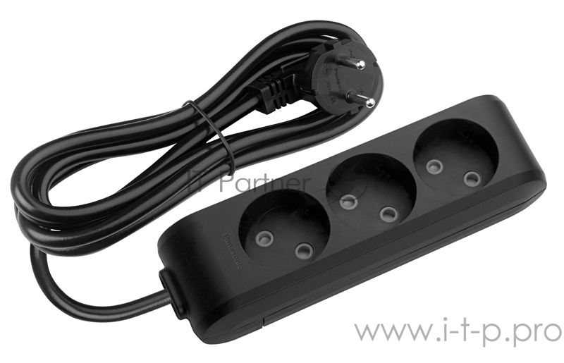 Сетевой удлинитель Panasonic X-tendia 5м (3 розетки) черный (блистер)