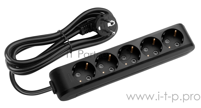 Сетевой удлинитель Panasonic X-tendia 3м (5 розеток) черный (блистер)