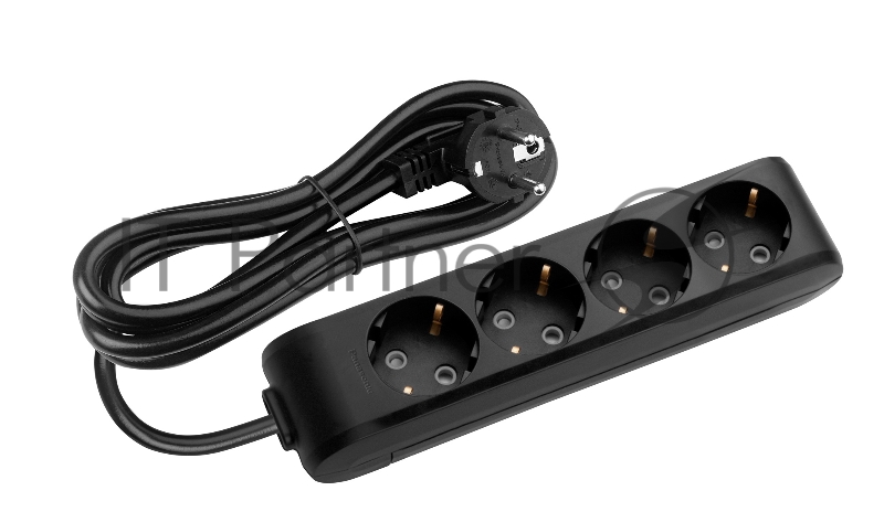 Сетевой удлинитель Panasonic X-tendia 3м (4 розетки) черный (блистер)