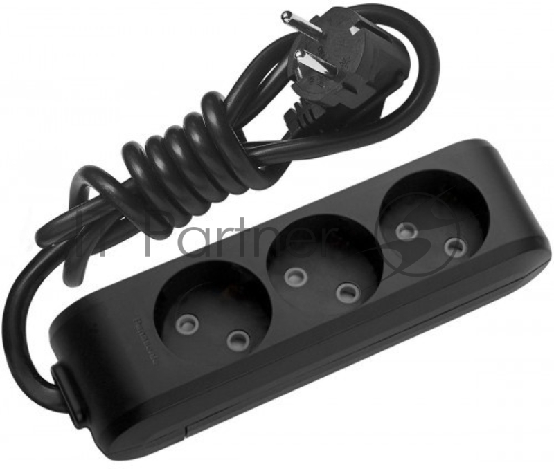 Сетевой удлинитель Panasonic X-tendia 3м (3 розетки) черный (блистер)
