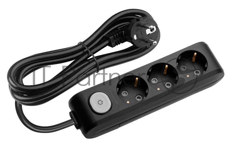 Сетевой удлинитель Panasonic X-tendia 2м (3 розетки) черный (блистер)