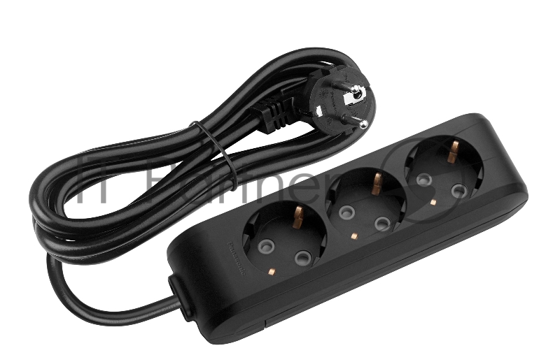 Сетевой удлинитель Panasonic X-tendia 2м (3 розетки) черный (блистер)