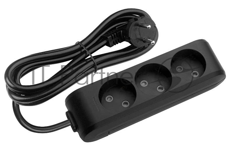 Сетевой удлинитель Panasonic X-tendia 2м (3 розетки) черный (блистер)