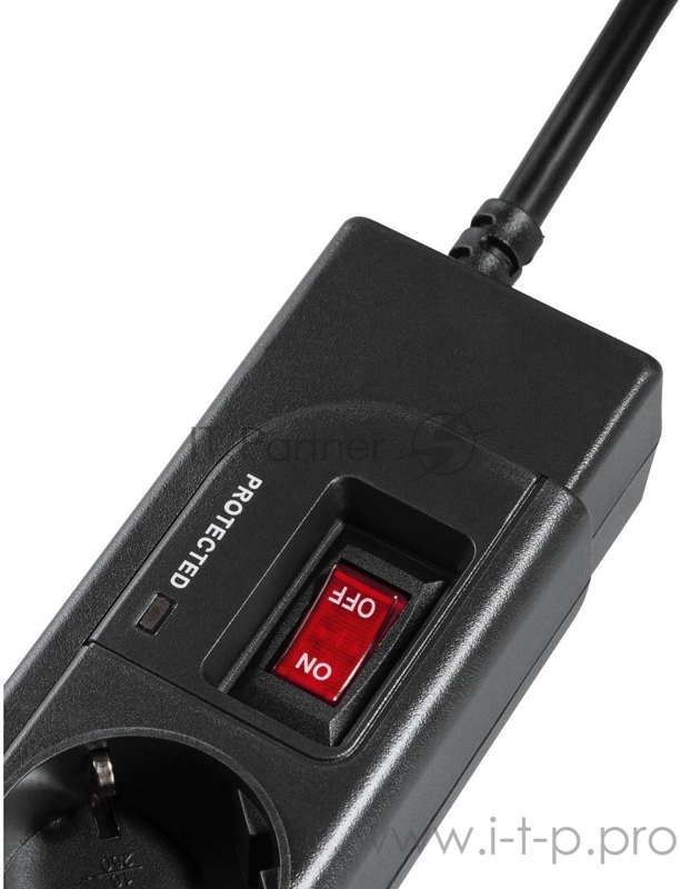 Сетевой удлинитель Hama H-121940 1.5м (4 розетки) черный (коробка)