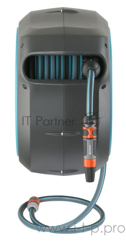 Тележка для шланга Gardena RollUp M/L серый/голубой шланг в компл. 25м (18620-20.000.00)