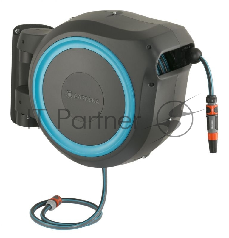 Тележка для шланга Gardena RollUp L серый/голубой шланг в компл. 30м (18625-20.000.00)