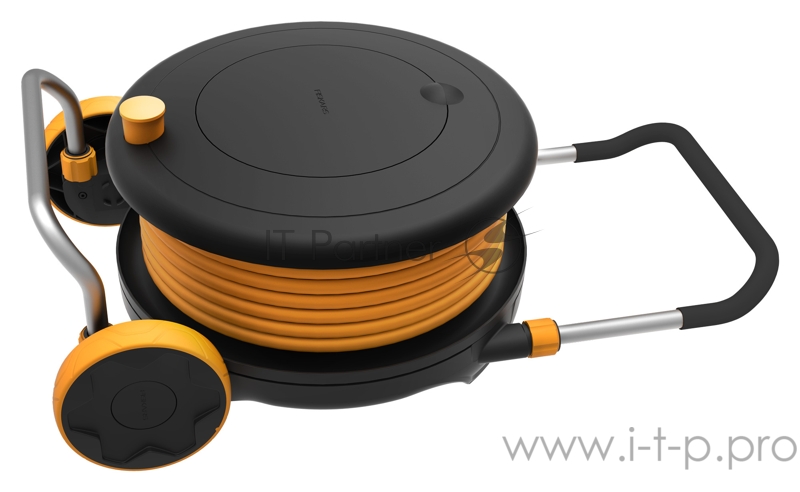 Тележка для шланга Fiskars 1023643 черный/оранжевый шланг в компл. 20м