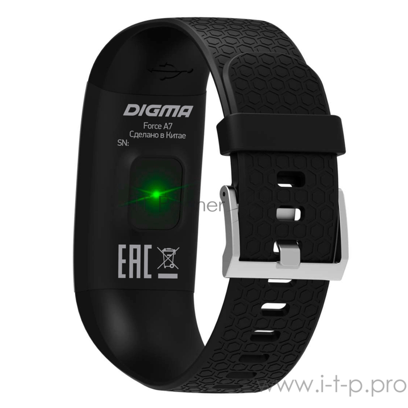 Смарт-браслет Digma Force A7 TFT корп.:черный рем.:черный (A7B)