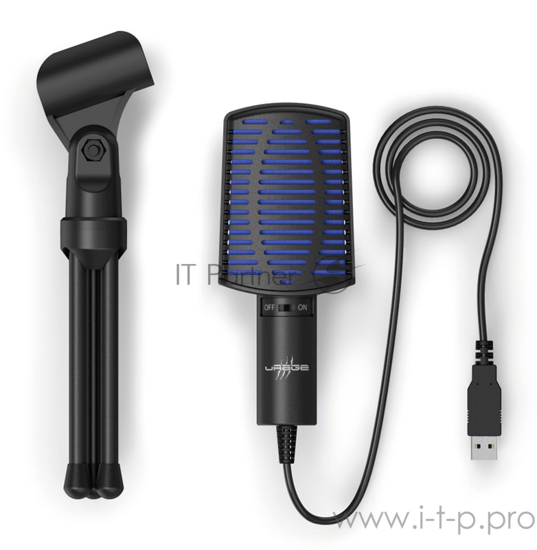 Микрофон проводной Hama Stream 100 2м черный