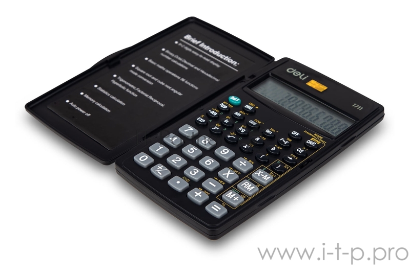 Калькулятор научный Deli E1711 черный 8+2-разр.