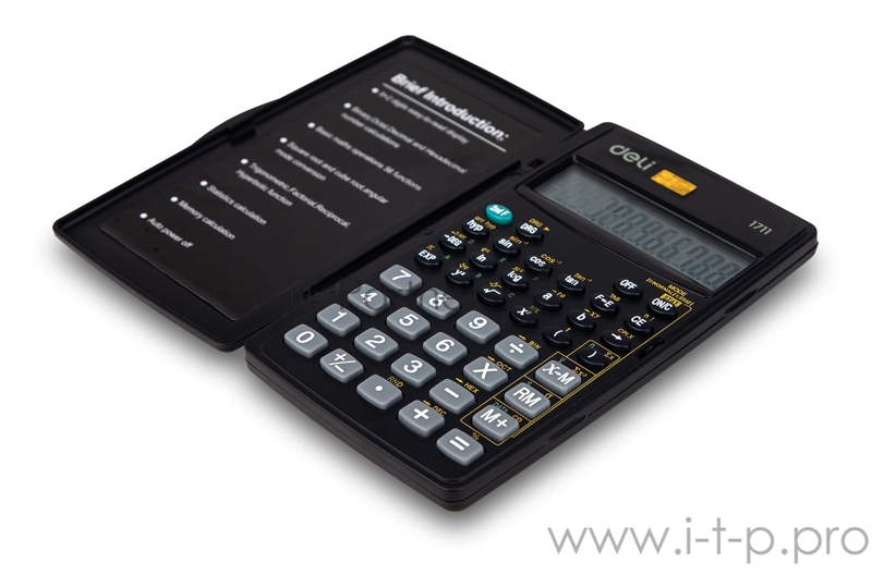 Калькулятор научный Deli E1711 черный 8+2-разр.
