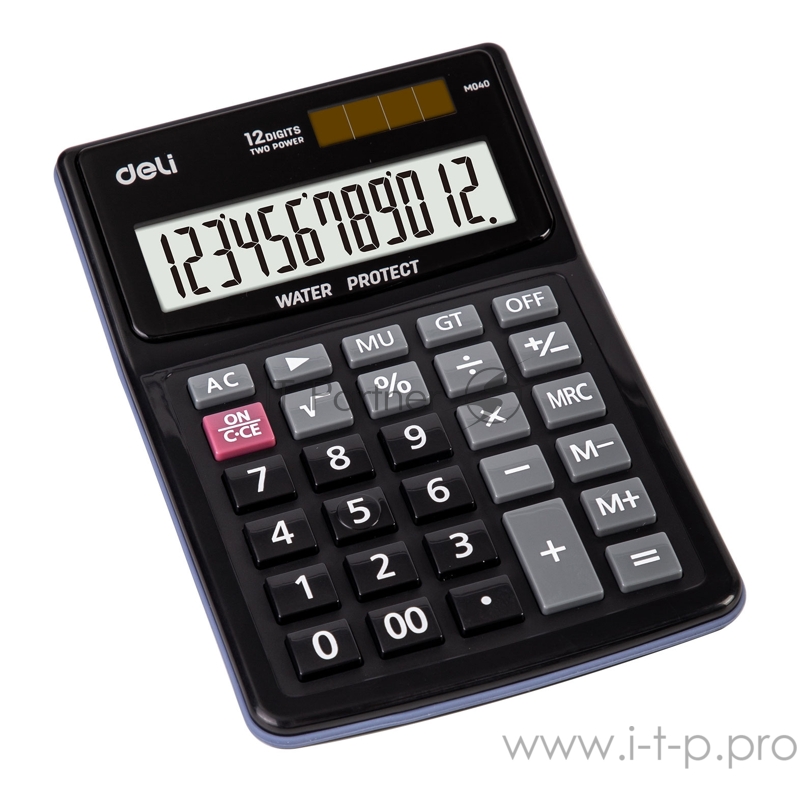 Калькулятор настольный Deli EM04031 черный 12-разр.