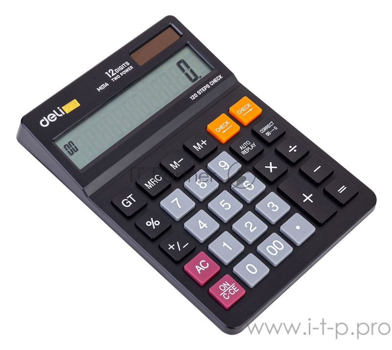 Калькулятор настольный Deli EM01420 черный 12-разр.