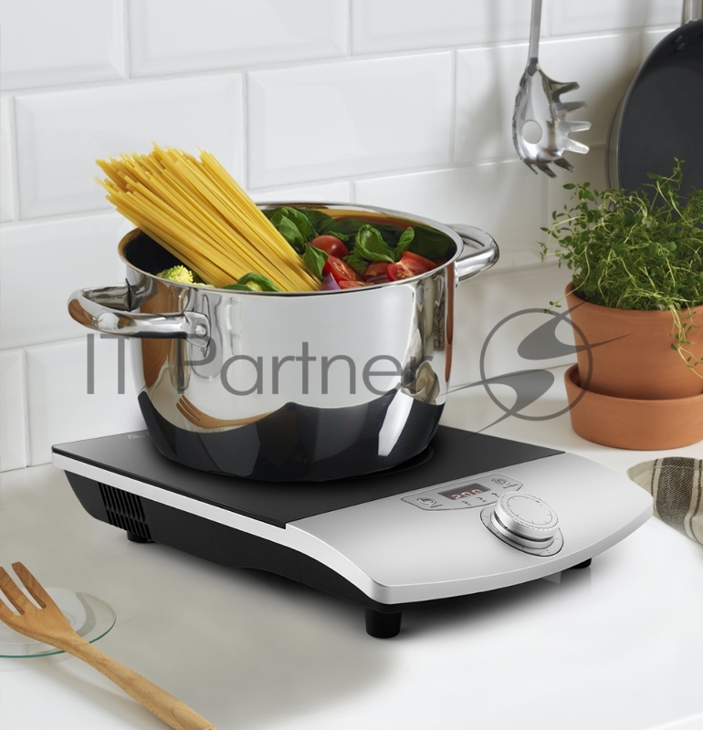 Плита Электрическая Kitfort КТ-119 черный/серебристый стеклокерамика (настольная)