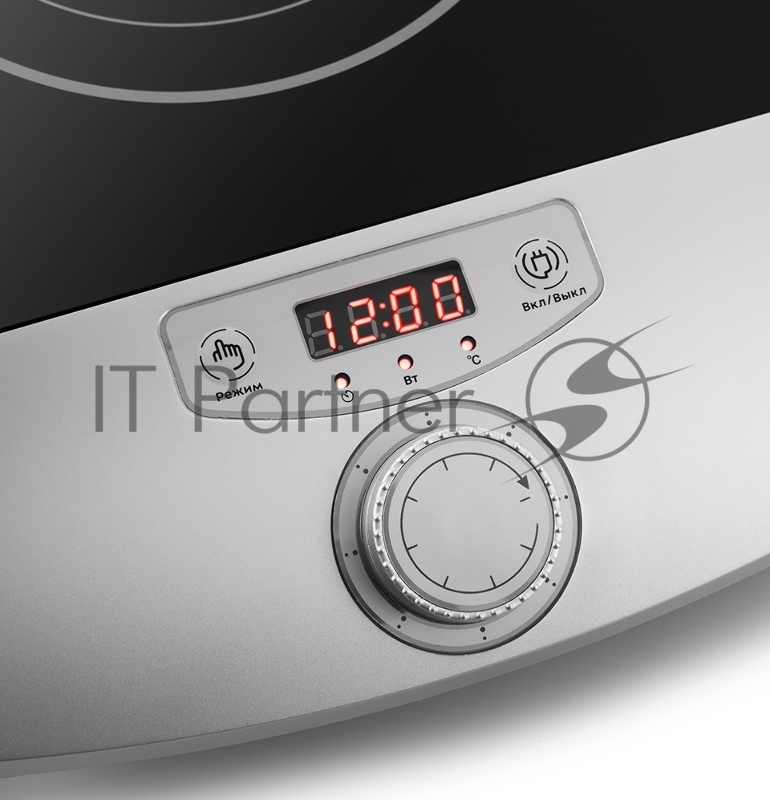 Плита Электрическая Kitfort КТ-119 черный/серебристый стеклокерамика (настольная)