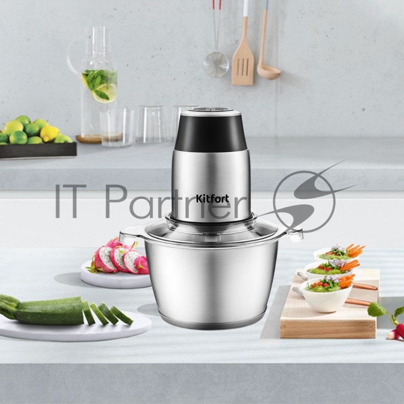 Измельчитель электрический Kitfort КТ-3024 2л. 350Вт серебристый