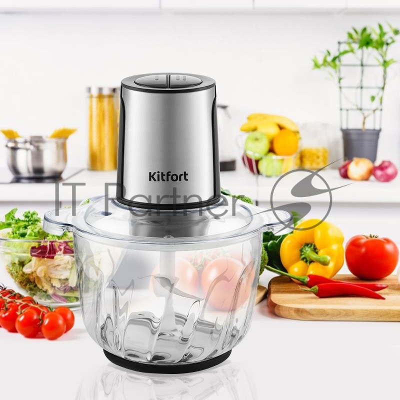 Измельчитель электрический Kitfort КТ-3026 2.3л. 400Вт серебристый
