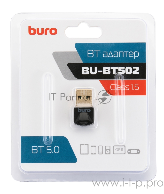 Адаптер USB Buro BU-BT502 Bluetooth 5.0+EDR class 1.5 20м черный