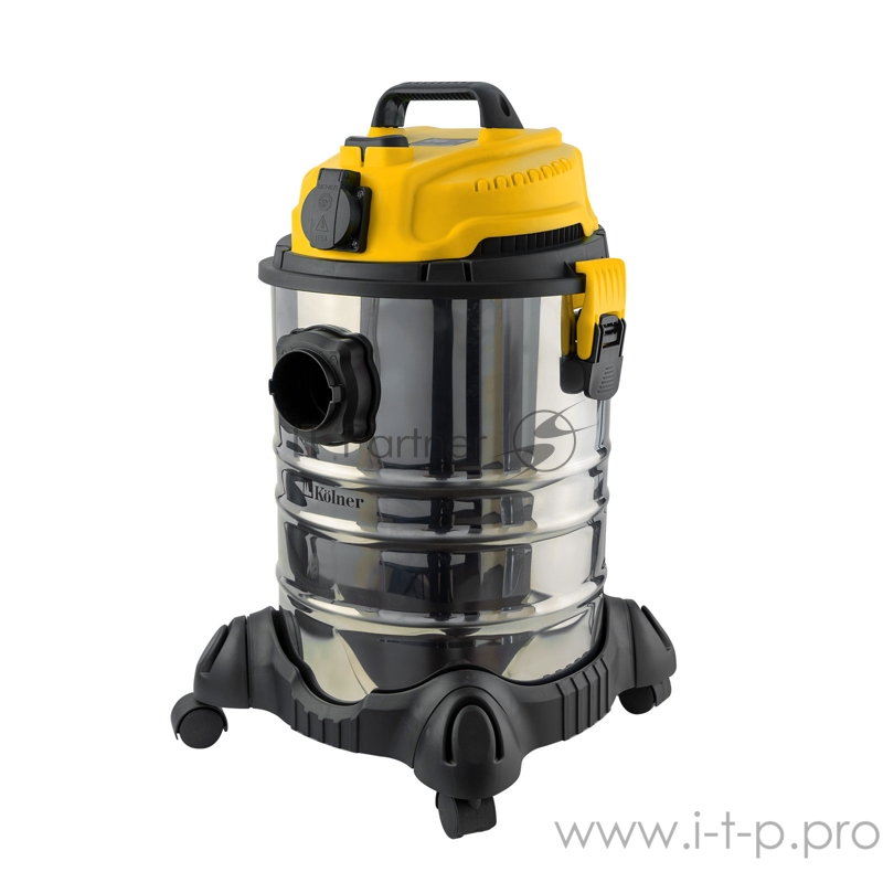 Строительный пылесос Kolner KVC 1700S 1700Вт, объем бака 25л, рабочее разряжение 190мБар, режим работы: всасывание, выдувание тип уборки: сухая, влажная, с розеткой для электроинструмента 1,6кВт, длина сетевого кабеля 5м, питание 220В+/-10%, 50Гц