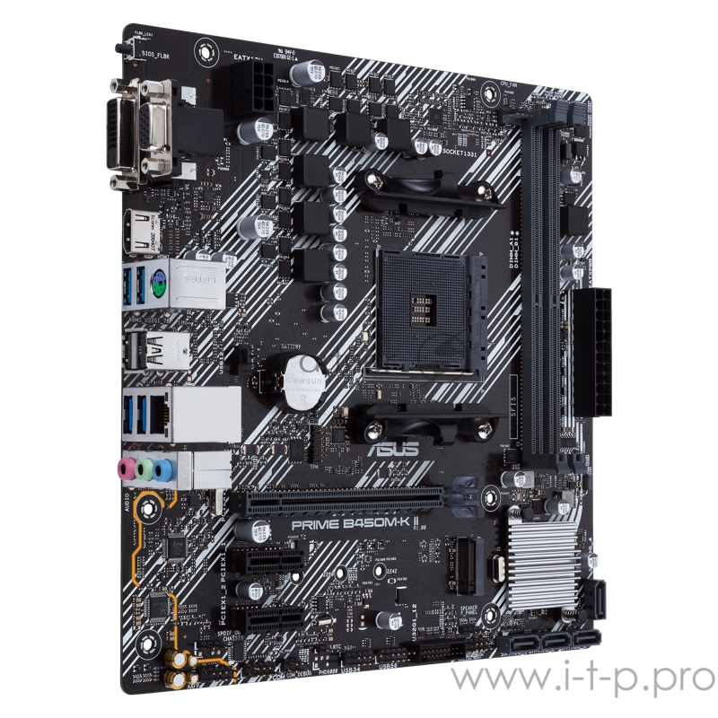 Материнская плата Asus PRIME B450M-K II Soc-AM4 AMD B450 2xDDR4 mATX AC`97 8ch(7.1) GbLAN RAID+VGA+DVI+HDMI