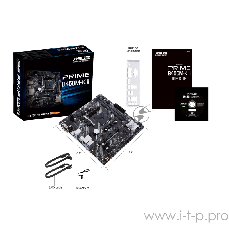 Материнская плата Asus PRIME B450M-K II Soc-AM4 AMD B450 2xDDR4 mATX AC`97 8ch(7.1) GbLAN RAID+VGA+DVI+HDMI