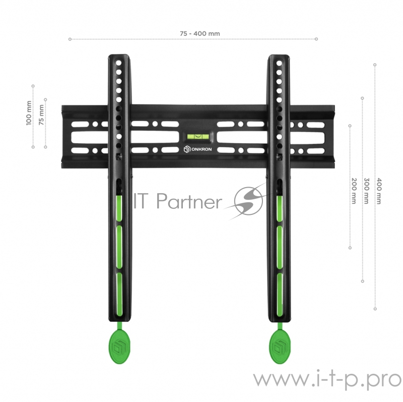 Кронштейн ONKRON Кронштейн ONKRON/ 32-55 макс 400*400 наклон 0º от стены: 30мм макс вес 50кг