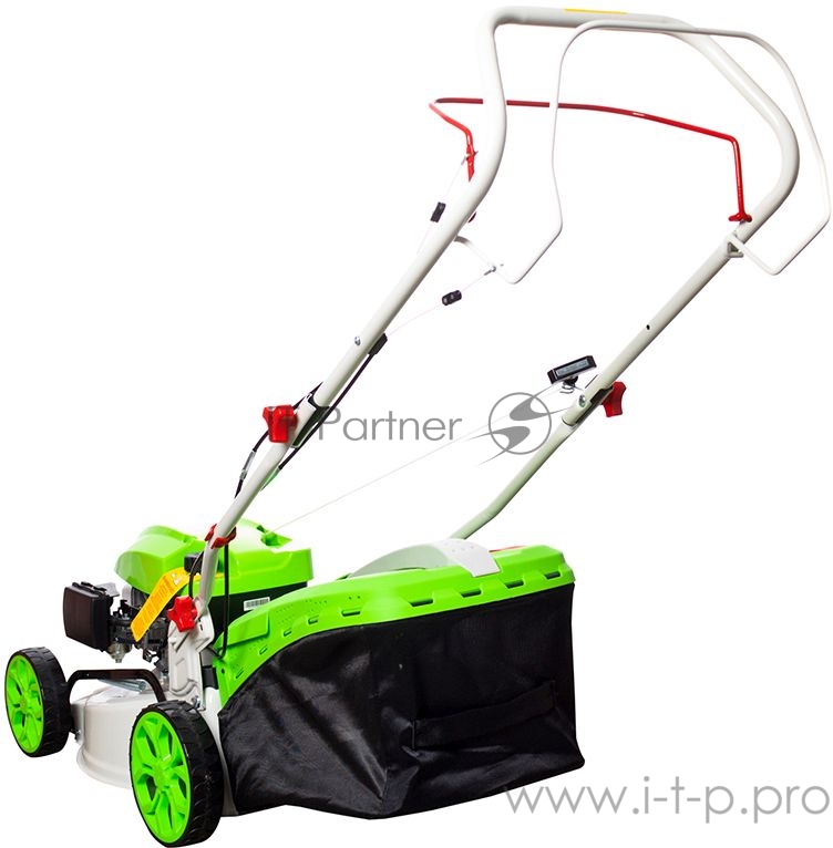 Газонокосилка бензиновая RedVerg RD-GL40S 2,0кВт/2,7л.с GP145-F 146сс самох. дека - сталь ширина-40см высота : 25-75мм 6 положений травосборник (пластик/текстиль)-45л вес-25,5кг