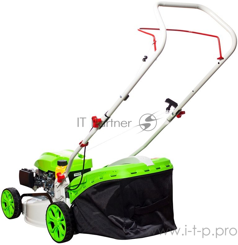 Газонокосилка бензиновая RedVerg RD-GL40 2,0кВт/2,7л.с GP145-F 146CC несамох. дека - сталь ширина-40см высота : 25-75мм 6 положений травосборник (пластик/текстиль)-45л вес-23кг.