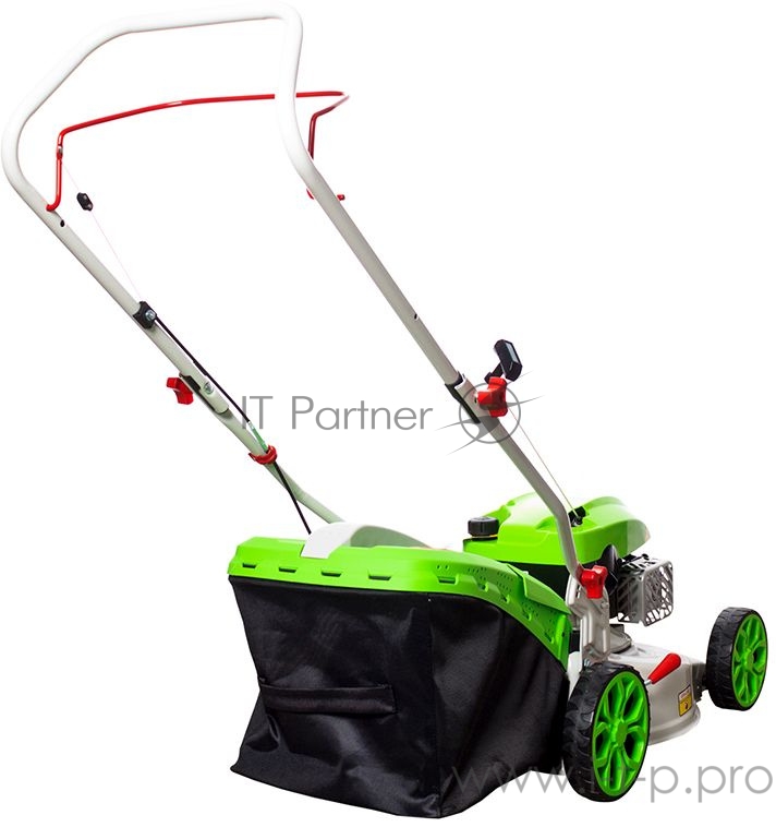 Газонокосилка бензиновая RedVerg RD-GL40 2,0кВт/2,7л.с GP145-F 146CC несамох. дека - сталь ширина-40см высота : 25-75мм 6 положений травосборник (пластик/текстиль)-45л вес-23кг.