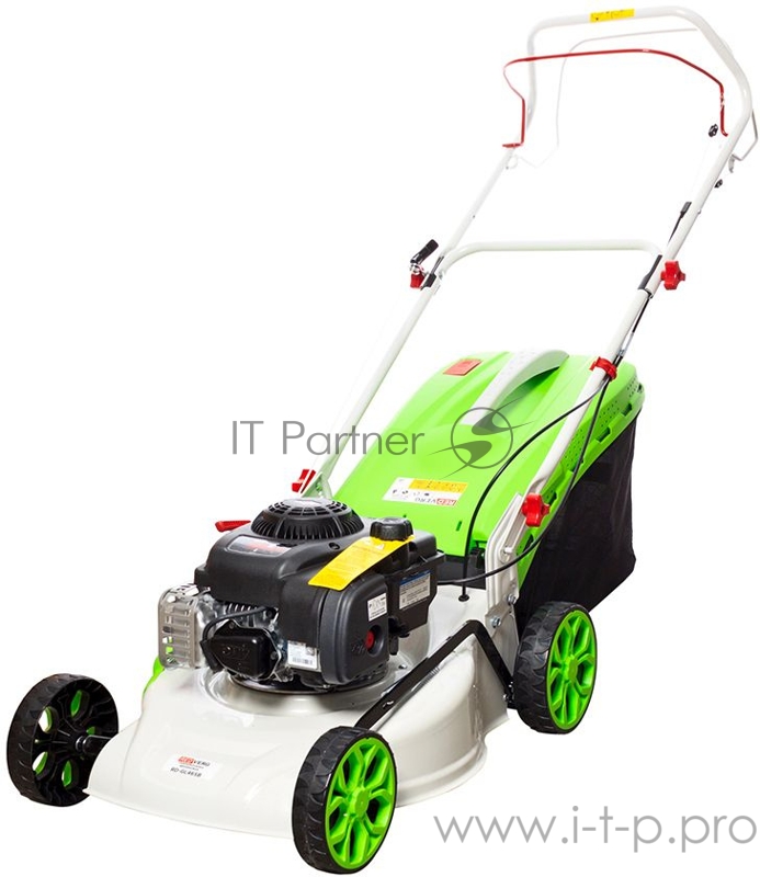 Газонокосилка бензиновая RedVerg RD-GL46SB 2,0кВт/2.7л.с. B&S300 146сс самох. дека - сталь ширина-46см высота: 30-80мм 6 положений травосборник (пластик/тестиль) - 70л вес-30кг