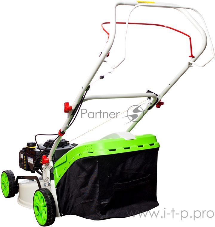 Газонокосилка бензиновая RedVerg RD-GL46SB 2,0кВт/2.7л.с. B&S300 146сс самох. дека - сталь ширина-46см высота: 30-80мм 6 положений травосборник (пластик/тестиль) - 70л вес-30кг