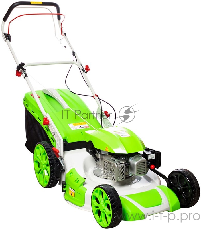 Газонокосилка бензиновая RedVerg RD-GL56S 3,0кВт/4,08лс XP200 196сс самох. дека - сталь ширина-56см высота: 30-80мм травосборник (пластик/текстиль) - 75л вес-37,5кг.