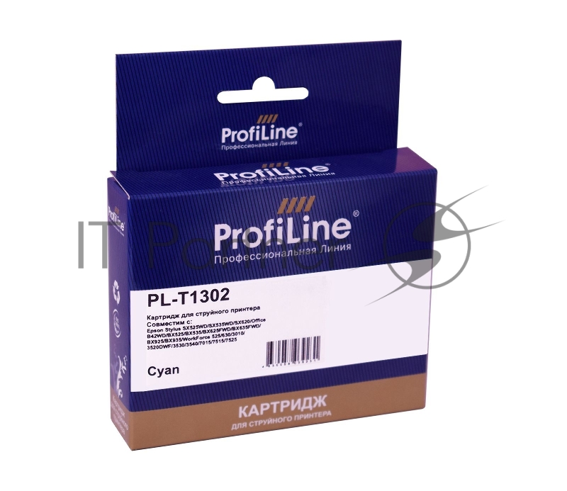 Струйный картридж PL-T1302 для принтеров Epson Stylus SX525WD/SX535WD/SX620/Office B42WD/BX525/BX535/BX625FWD/BX6 525/630/3010/3520DWF/3530/3540 с чернилами Cyan 10,1 мл ProfiLine