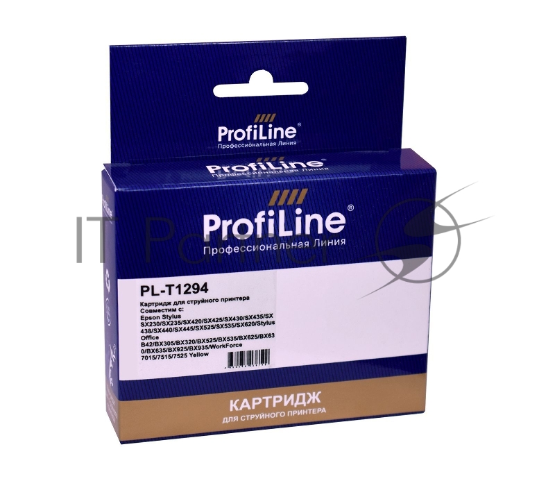 Струйный картридж PL-T1294 для принтеров Epson Stylus SX230/SX235/SX420/SX425/SX430/ Office B42/BX305/BX320/BX525/BX535/BX 7015/7515/7525 с чернилами Yellow ProfiLin