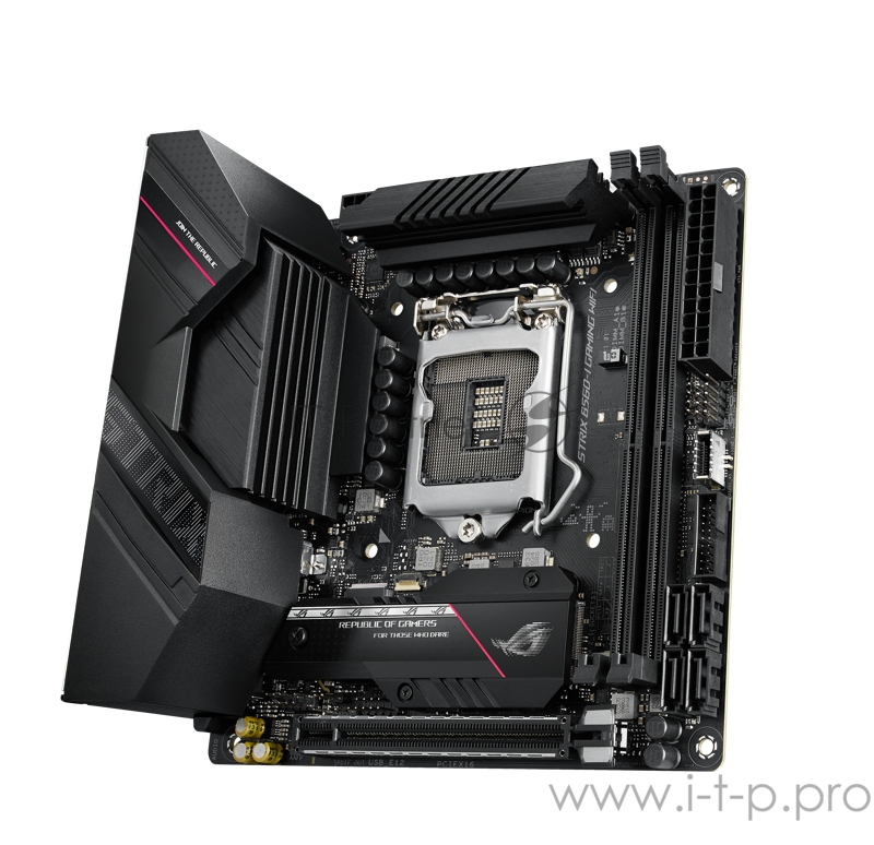 Материнская плата ASUS ROG STRIX B560-I GAMING WIFI, LGA1200, B560, 2*DDR4, HDMI+DP, SATA3 + RAID, Audio, Gb LAN, USB 3.2*9, USB 2.0*3, COM*1 header (w/o cable), mITX 90MB16Y0-M0EAY0