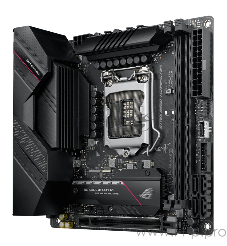 Материнская плата ASUS ROG STRIX B560-I GAMING WIFI, LGA1200, B560, 2*DDR4, HDMI+DP, SATA3 + RAID, Audio, Gb LAN, USB 3.2*9, USB 2.0*3, COM*1 header (w/o cable), mITX 90MB16Y0-M0EAY0