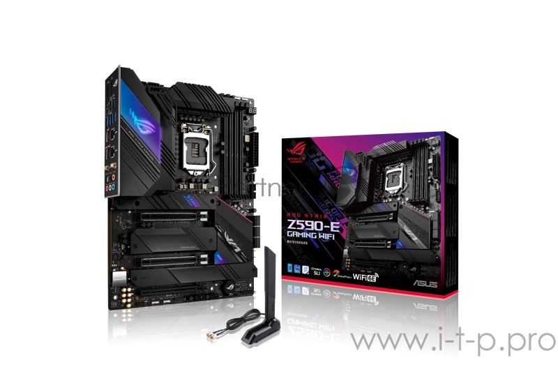 Материнская плата ASUS ROG STRIX Z590-E GAMING WIFI, LGA1200, Z590, 4*DDR4, DP+HDMI, SLI+CrossFireX, SATA3 + RAID, Audio, 2,5Gb LAN, USB 3.2*9, USB 2.0*8, ATX 90MB1640-M0EAY0