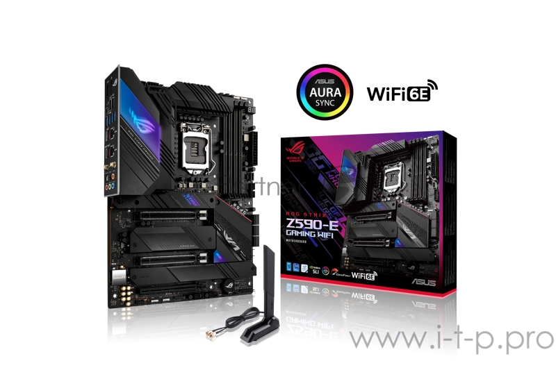 Материнская плата ASUS ROG STRIX Z590-E GAMING WIFI, LGA1200, Z590, 4*DDR4, DP+HDMI, SLI+CrossFireX, SATA3 + RAID, Audio, 2,5Gb LAN, USB 3.2*9, USB 2.0*8, ATX 90MB1640-M0EAY0