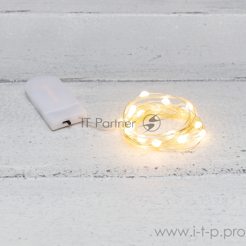 Гирлянда «Роса» с крупными каплями 2 м, 20 LED, белое свечение, 2хCR2032 в комплекте NEON-NIGHT