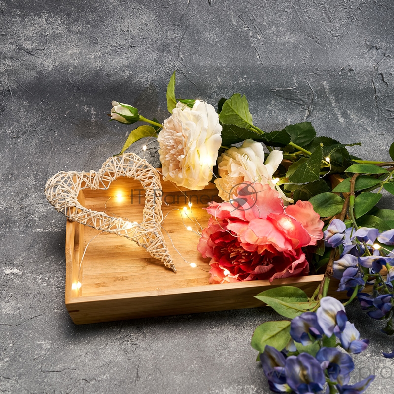 Гирлянда «Роса» с крупными каплями 2 м, 20 LED, белое свечение, 2хCR2032 в комплекте NEON-NIGHT